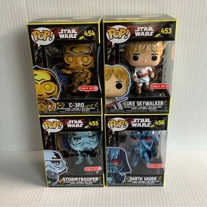 Funko Pop Lot Star Wars Retro Series 453 Luke 454 C-3PO 455 456 Darth Vader